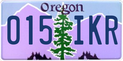 OR license plate 015IKR