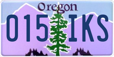 OR license plate 015IKS