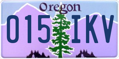 OR license plate 015IKV