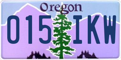 OR license plate 015IKW