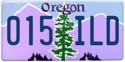 OR license plate 015ILD