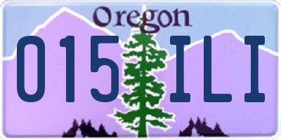 OR license plate 015ILI