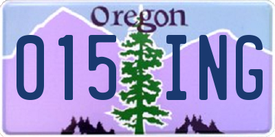 OR license plate 015ING