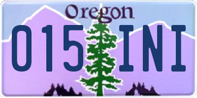 OR license plate 015INI