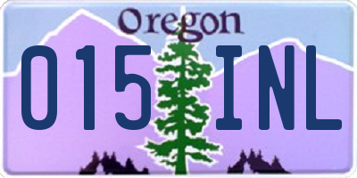 OR license plate 015INL