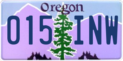 OR license plate 015INW