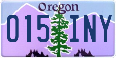 OR license plate 015INY