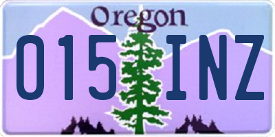OR license plate 015INZ