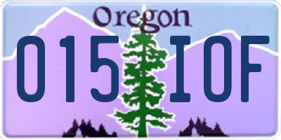 OR license plate 015IOF