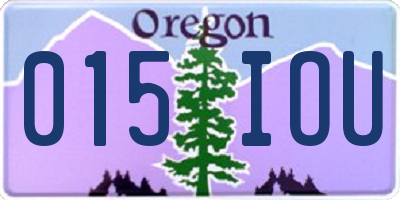 OR license plate 015IOU