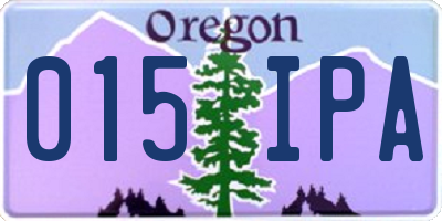 OR license plate 015IPA