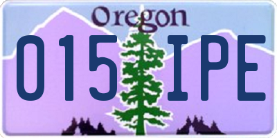 OR license plate 015IPE