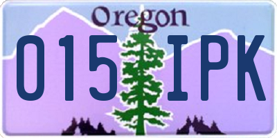 OR license plate 015IPK