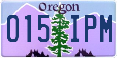 OR license plate 015IPM