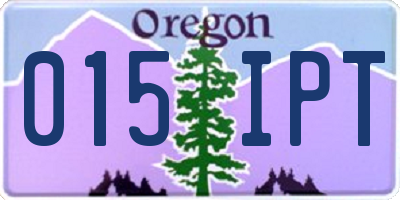 OR license plate 015IPT