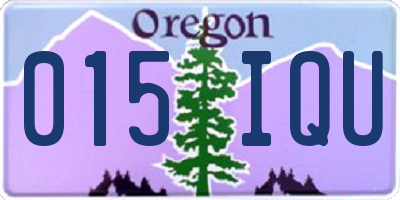 OR license plate 015IQU