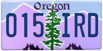 OR license plate 015IRD
