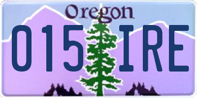 OR license plate 015IRE