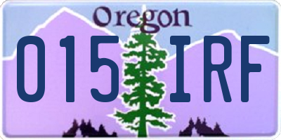 OR license plate 015IRF