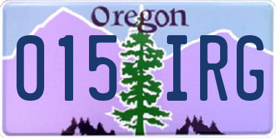 OR license plate 015IRG