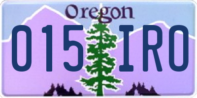 OR license plate 015IRO
