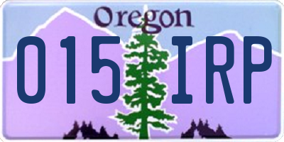 OR license plate 015IRP