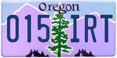 OR license plate 015IRT