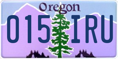 OR license plate 015IRU