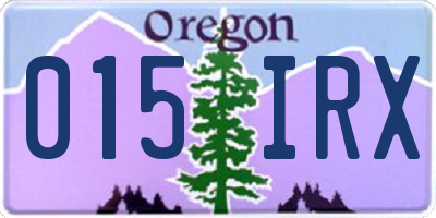 OR license plate 015IRX