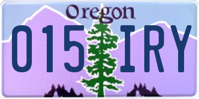 OR license plate 015IRY