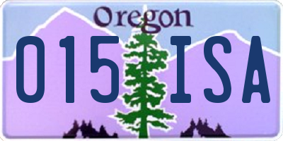 OR license plate 015ISA