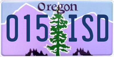 OR license plate 015ISD