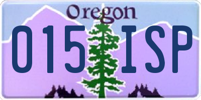 OR license plate 015ISP