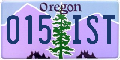OR license plate 015IST