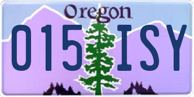OR license plate 015ISY