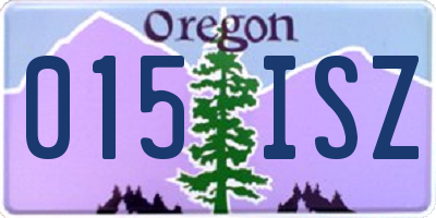 OR license plate 015ISZ
