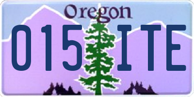 OR license plate 015ITE