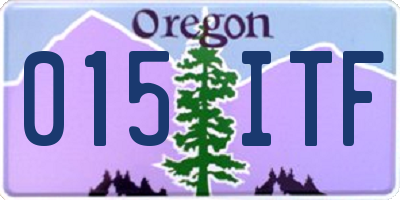 OR license plate 015ITF