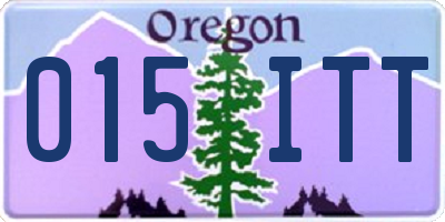 OR license plate 015ITT