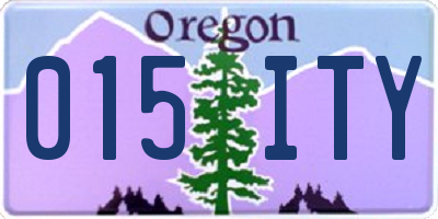 OR license plate 015ITY