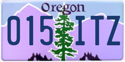 OR license plate 015ITZ