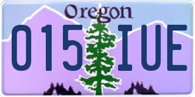 OR license plate 015IUE