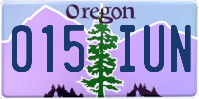 OR license plate 015IUN