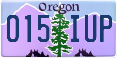 OR license plate 015IUP
