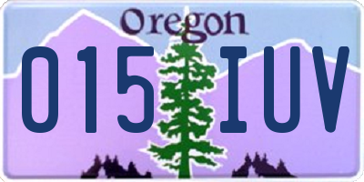 OR license plate 015IUV