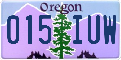 OR license plate 015IUW
