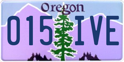 OR license plate 015IVE