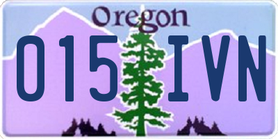 OR license plate 015IVN