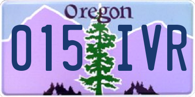 OR license plate 015IVR