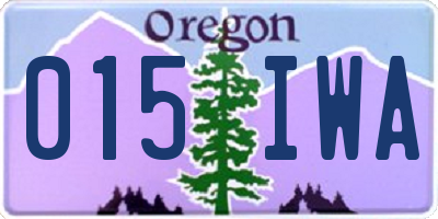 OR license plate 015IWA